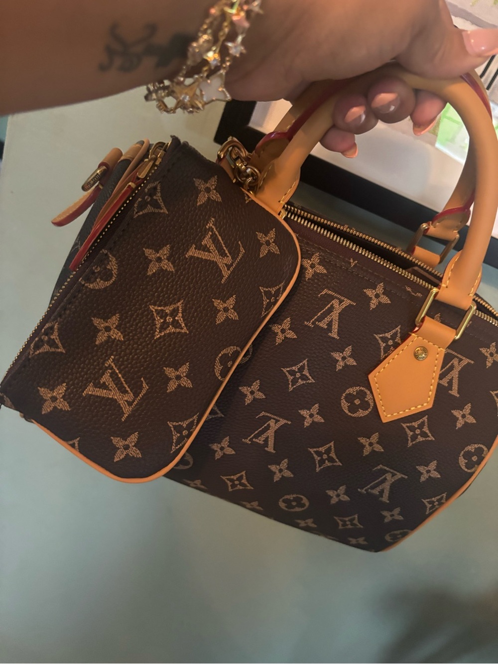 P9 Satchel with Tan Trim